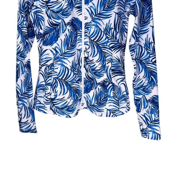 Tommy Bahama Golf Zip Up Jacket Blue White Sporty Vacation Tropical Resortwear S - Picture 6 of 9